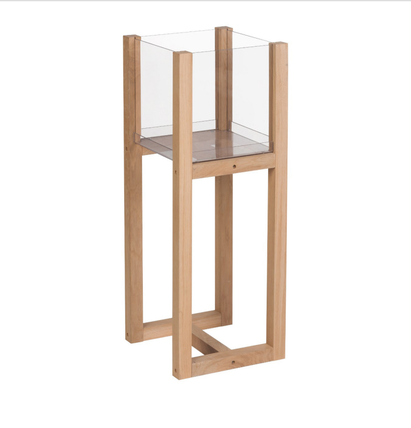 Collapsible Square Bulk Bin with Wooden Base