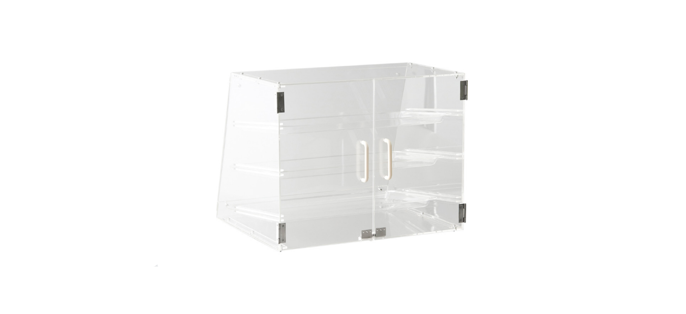 Bakery Display Case with 3 Trays and Rear Doors