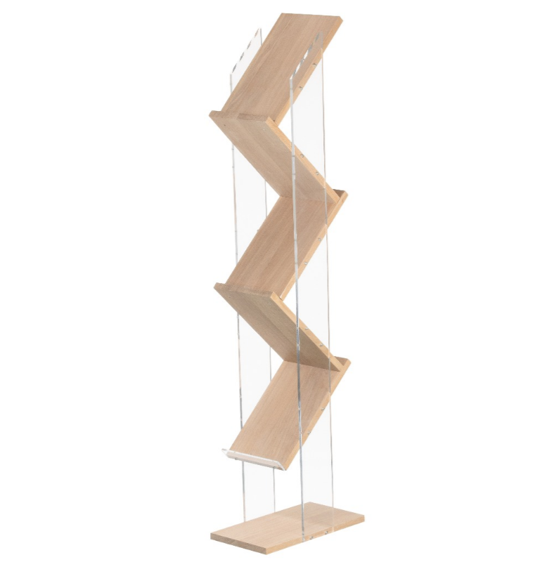 Zig-Zag Brochure Stand Wood Mix