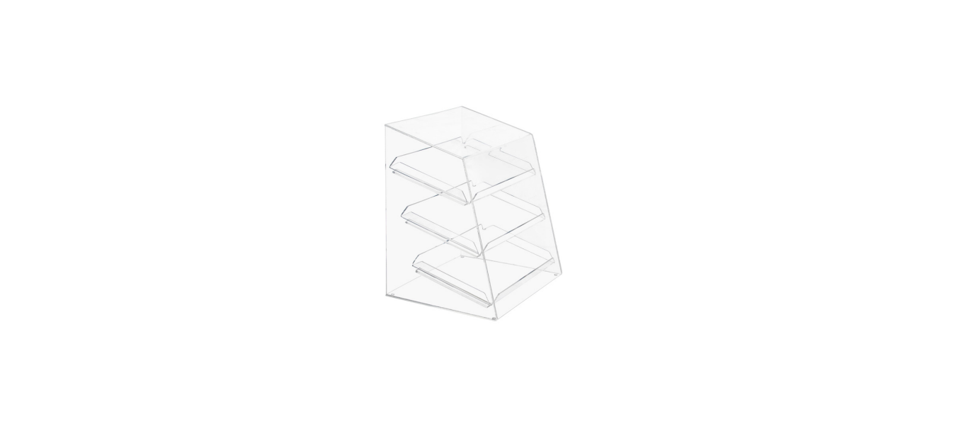 Bakery Display Case with 3 Trays and Open Back